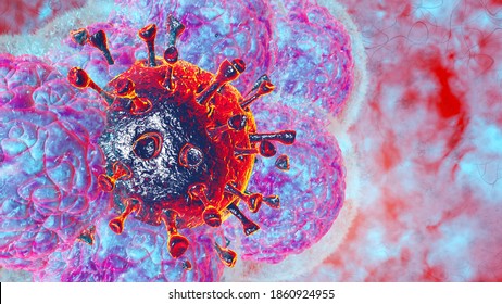 3D Render Illustration Natural Killer Body Cell Immune Respone Vaccine Drug Corona Virus Cell .concept Covid-19 Antibogy Cytotoxic Adaptive Immune Response.