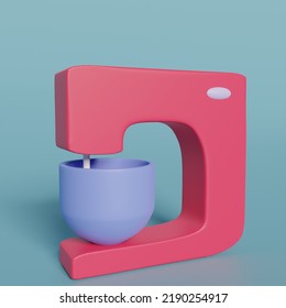 3d Render Illustration Red Mixer