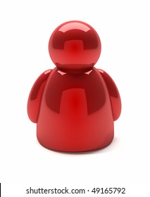 3d render illustration of a red people icon