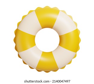 3d render illustration of Rubber ring isolated on white. Travel icon summer vacation concept