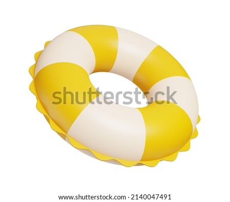 3d render illustration of Rubber ring isolated on white. Travel icon summer vacation concept Foto stock © 