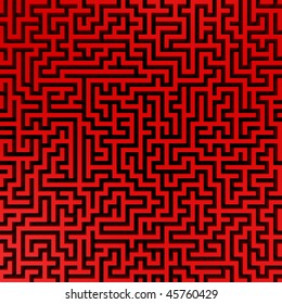 3d Render Illustration Simple Red Maze Stock Illustration 45760429 ...