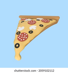 3d render illustration slice of pizza. Modern trendy design. Simple icon. - Powered by Shutterstock