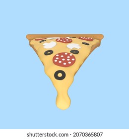 3d render illustration slice of pizza. Modern trendy design. Simple icon for app and web. - Powered by Shutterstock