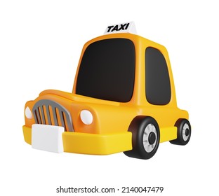 3d render illustration of Taxi isolated on white. Travel icon summer vacation concept