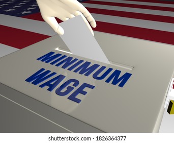 3d Render Illustration Of USA Presidential Elections Debate On Minimum Wage Issue