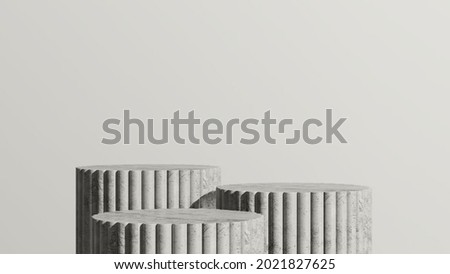 3d render image gray marble podium with white background product display advertisement.
