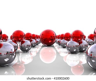 3D render image of group of sphere representing leadership concept / Leadership Concept