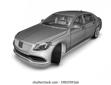 3D Render Image Of A High Class Car Representing CAD Design