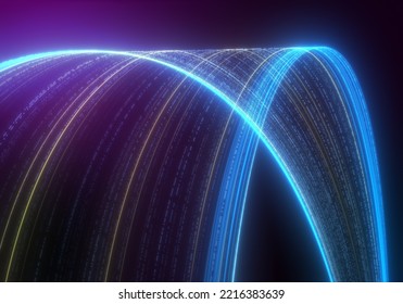 3D Render Image Of Multi Colored Streaks Background