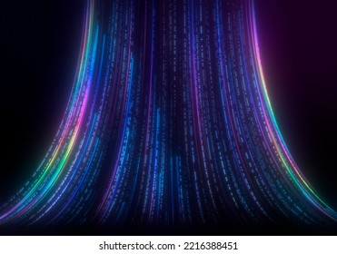 3D Render Image Of a Multi Colored Streaks Background