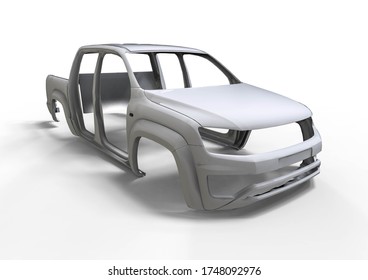 3D Render Image Representing Automotive Manufacturing Process