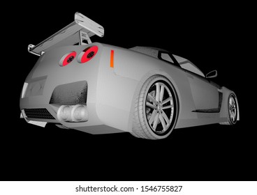 3D render image representing a car 