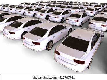 3D Render Image Representing A Fleet Of Cars / Cars Fleet