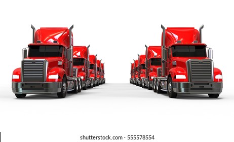 3D render image representing a fleet of trucks / Trucks Fleet concept