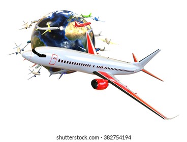 3D render image representing Global Airplane transport / Global Airplane Transport