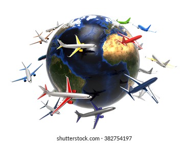 3D render image representing Global Airplane transport / Global Airplane Transport