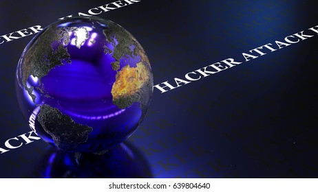 3D render image representing a hacker attack news background / Hacker attack