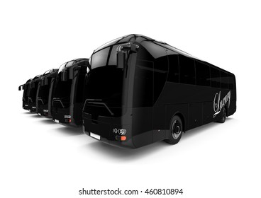 3D render image representing an high class bus fleet / High class buses 