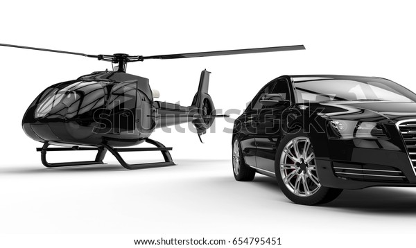 3D\
render image representing a rich man transportation vehicles\
isolated on white background / Rich man\
vehicles