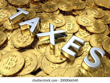 3D render image representing a stack of coins with tax word on it