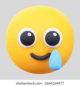 3d render image of tears emoji with subtle colors