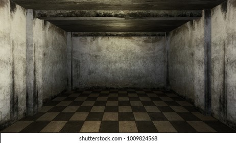 3d Render From Imagine Dark Investigation Dirty Room For Interview In Hard Mood With White Brick Old Room Clear Room