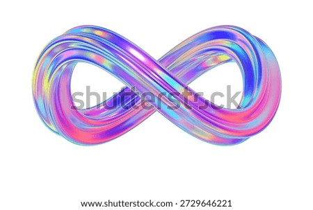 3d render, infinity symbol, icon, web, futuristic icon, 3d model, volumetric infinity symbol, color shimmer, decoration for website, motion design