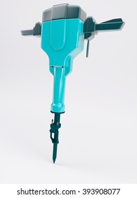 3D Render Of An Isolated Jack Hammer