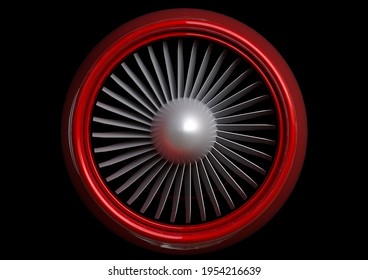 3d Render Jet Engine Turbine Abstract Front