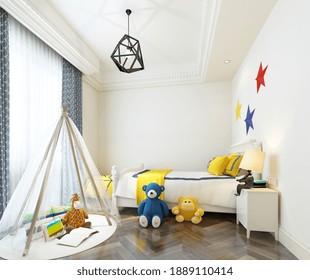 3d Render Of Kids Bedroom