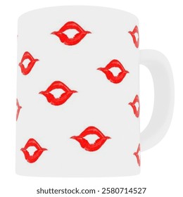 3d render kiss pattern mug 