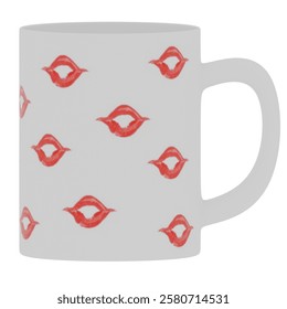 3d render kiss pattern mug 