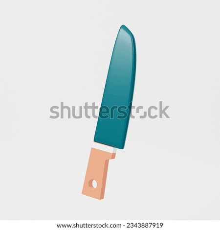 3d render knife on a white background