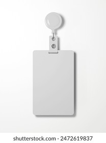 3D Render Lanyard ID Badge Mockup With Holder Front Flat Lay by damaproject