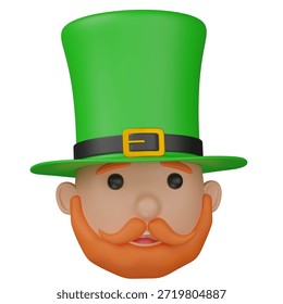 3d render Leprechaun Head With Hat illustration

