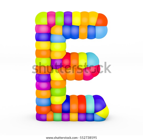 3d Render Letter E Made Colorful Stock Illustration 552738595 ...