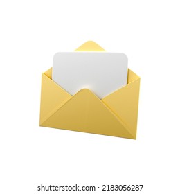 3d render letter. 3d rendering envelope. 3d render mail on white background.