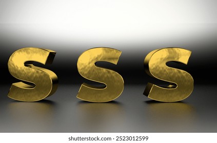 3D Render letter S gold effect - Powered by Shutterstock