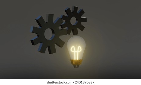 3d render lightbulb grow lamp realistic idea creative simple