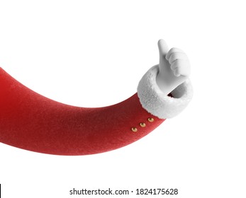 3d render, Like gesture. Santa Claus hand shows thumb up. Holiday cartoon character. Christmas clip art isolated on white background - Powered by Shutterstock