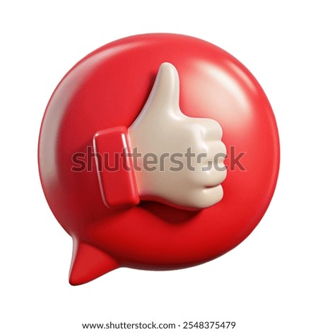 3D Render of a Like Icon in Speech Bubble - Social Media Engagement