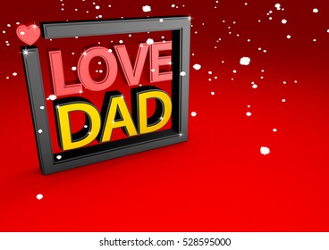 
3D render of love dad 