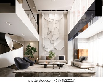 3d Render Of Lucury Hotel Reception And Lobby