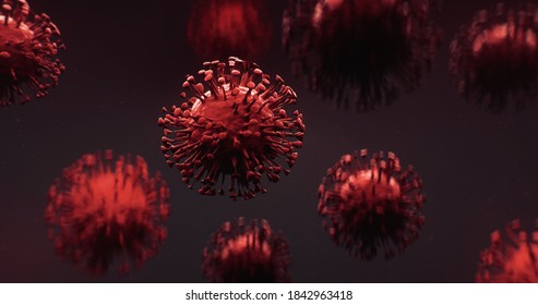 3d render of macro covid 19 virus, abstract view of virus cell