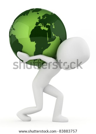 3 d render man carrying earth stock illustration 83883757 shutterstock