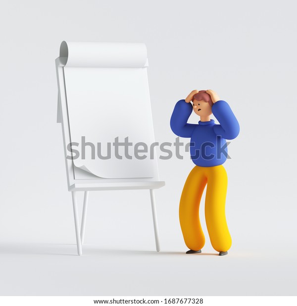 3d Render Man Cartoon Character Made: illustrazione stock 1687677328 ...