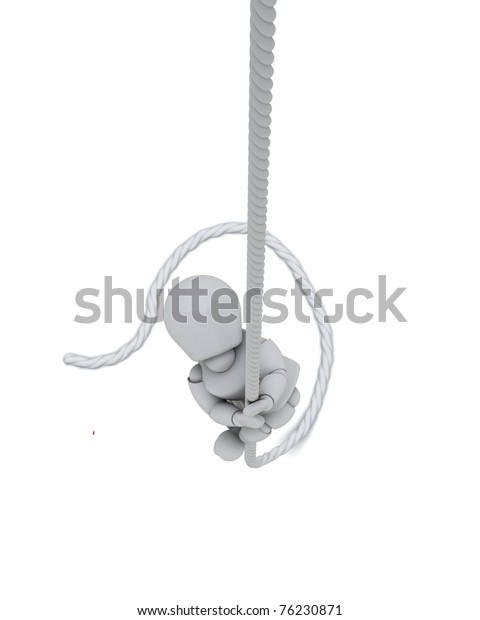 3d Render Man Climbing Rope Stock Illustration 76230871 | Shutterstock