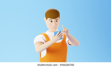 3D render of a man use mobile. Business online mobile and e-commerce on web shopping concept. Secure online payment transaction with smartphone.