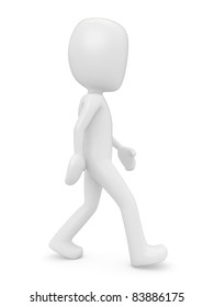 3D Render Of A Man Walking